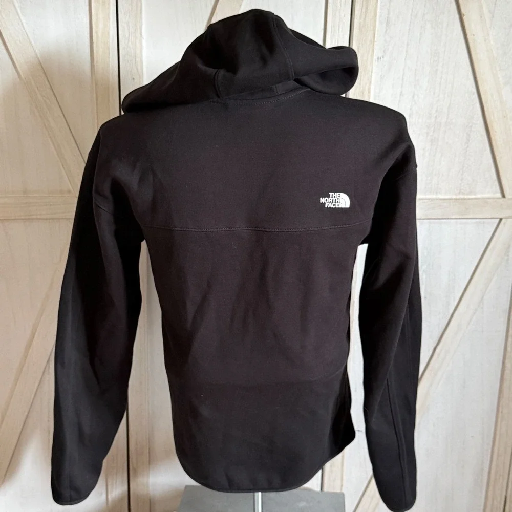 The North Face Mens Full Zip Hoodie Black Small Logo Sweatshirt Jacket
